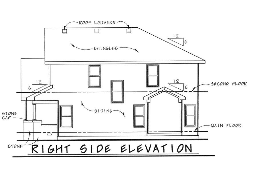 120-2112: Home Plan Right Elevation