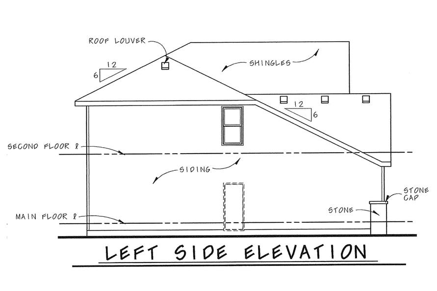120-2112: Home Plan Left Elevation