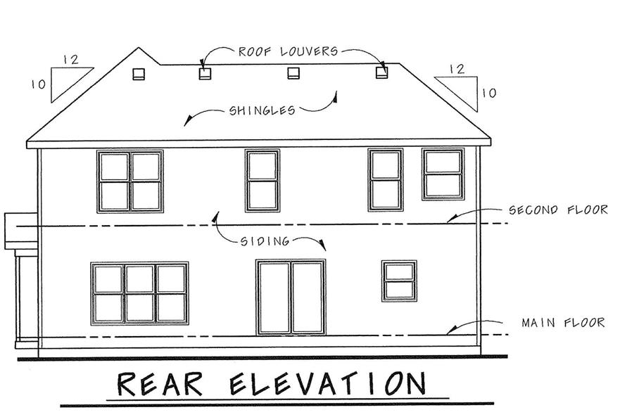 Home Plan Rear Elevation of this 3-Bedroom,2168 Sq Ft Plan -120-2112