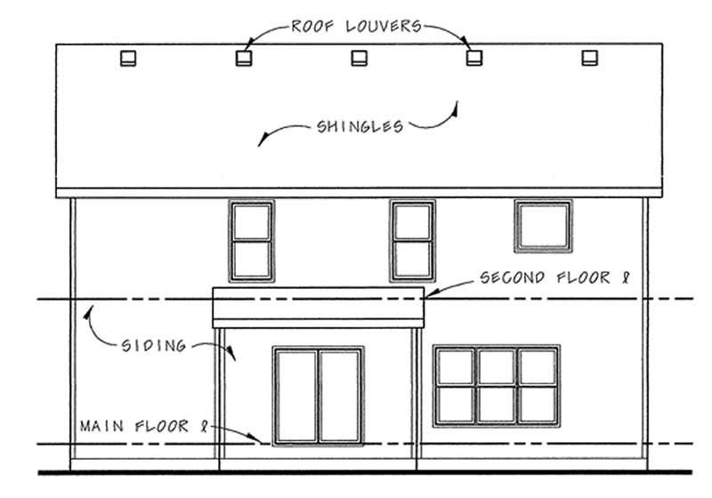 Home Plan Rear Elevation of this 4-Bedroom,2429 Sq Ft Plan -120-2116