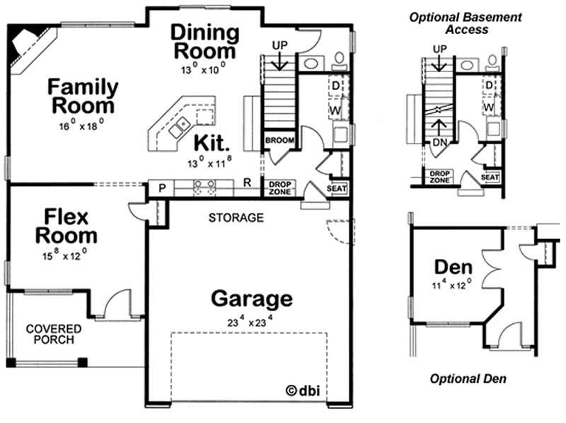 Floor Plan First Story of Country Plan #120-2116