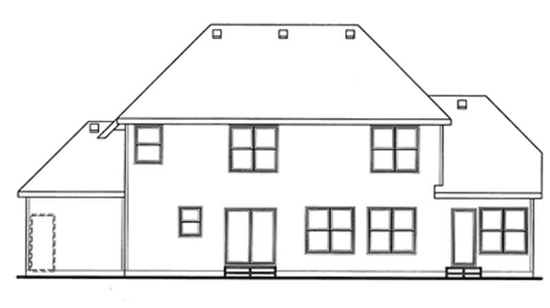 Home Plan Rear Elevation of this 4-Bedroom,2376 Sq Ft Plan -120-2120