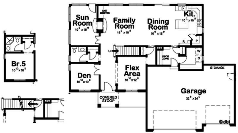 Floor Plan First Story of Traditional Plan #120-2120