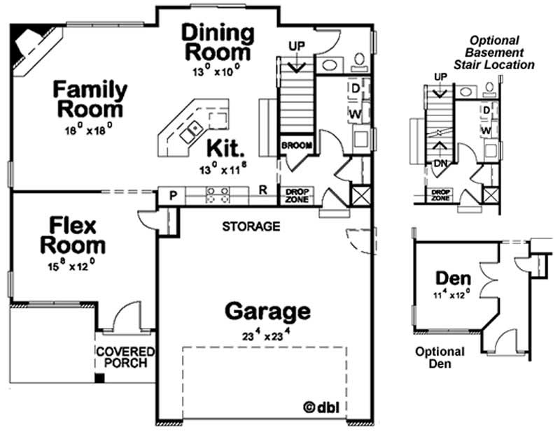 Floor Plan First Story of Craftsman Plan #120-2124