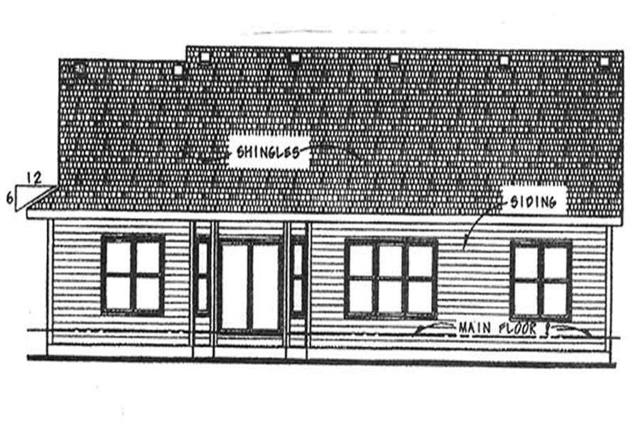 Home Plan Rear Elevation of this 3-Bedroom,1820 Sq Ft Plan -120-2129