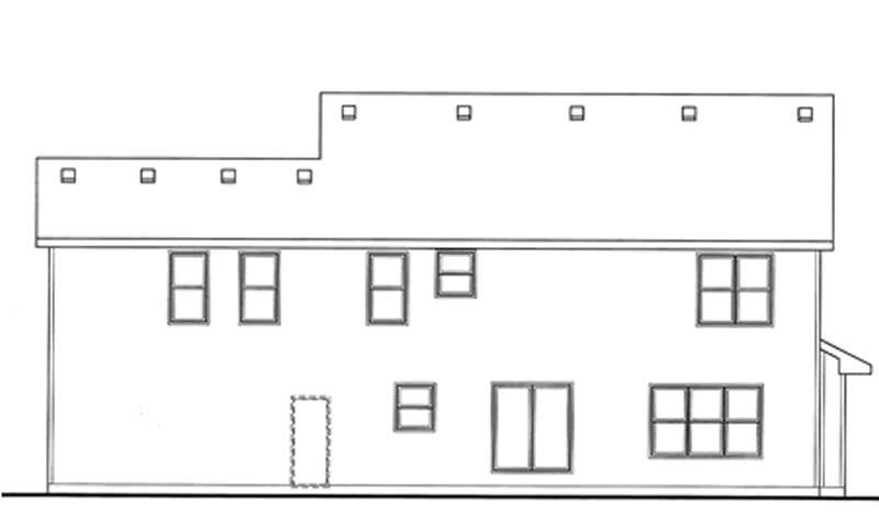 Home Plan Rear Elevation of this 4-Bedroom,2609 Sq Ft Plan -120-2130