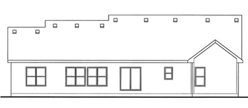 Home Plan Rear Elevation of this 3-Bedroom,2069 Sq Ft Plan -120-2132