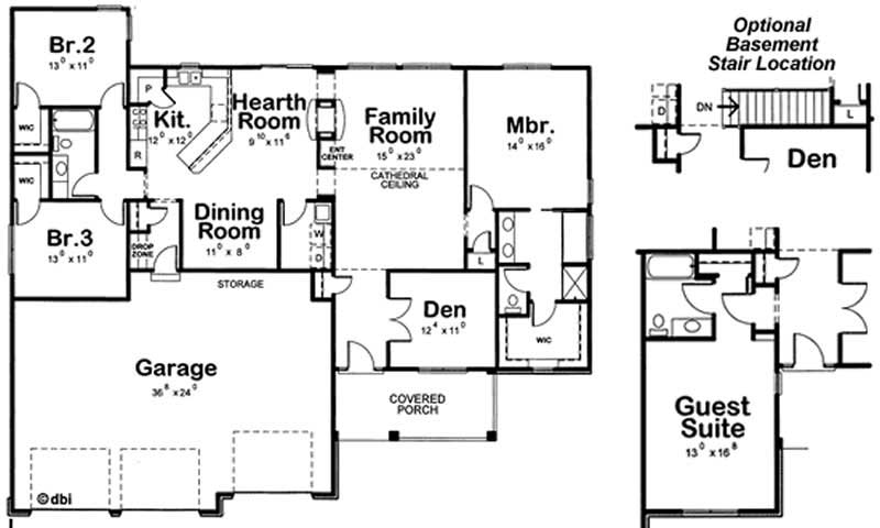Floor Plan First Story of Country Plan #120-2132