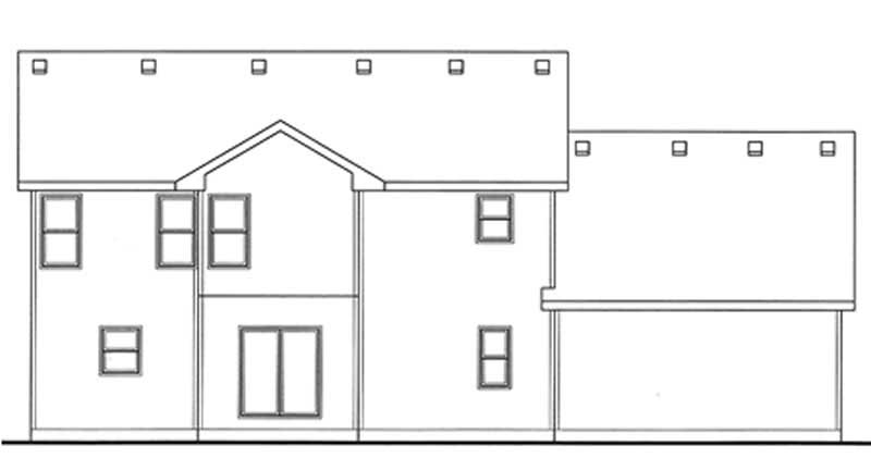Home Plan Rear Elevation of this 4-Bedroom,2501 Sq Ft Plan -120-2133