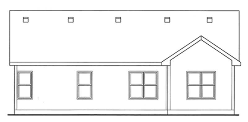 Home Plan Rear Elevation of this 3-Bedroom,1482 Sq Ft Plan -120-2135