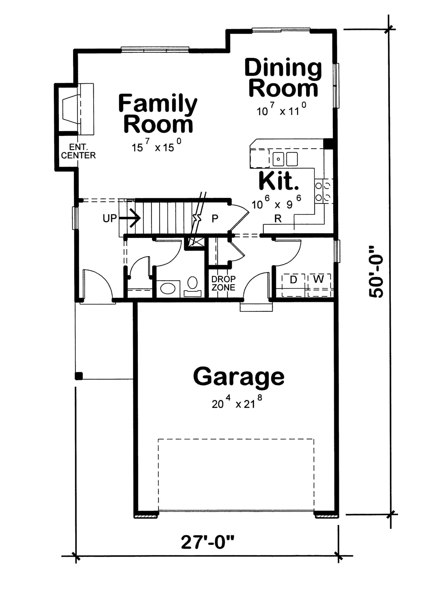 Floor Plan First Story of Small House Plans #120-2136