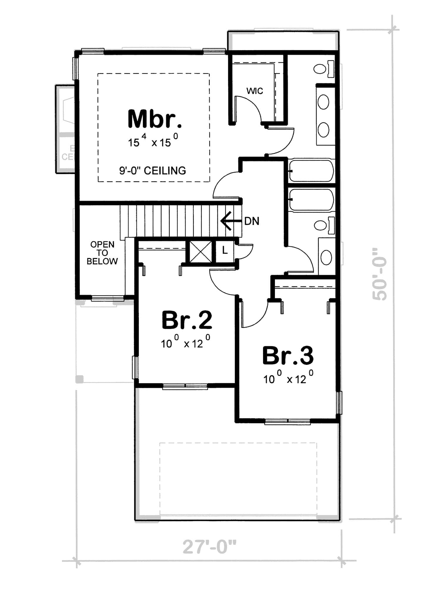 Floor Plan Second Story of Small House Plans #120-2136