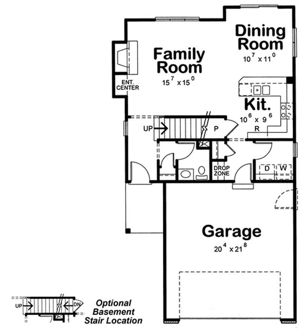 Floor Plan First Story of Country Plan #120-2137