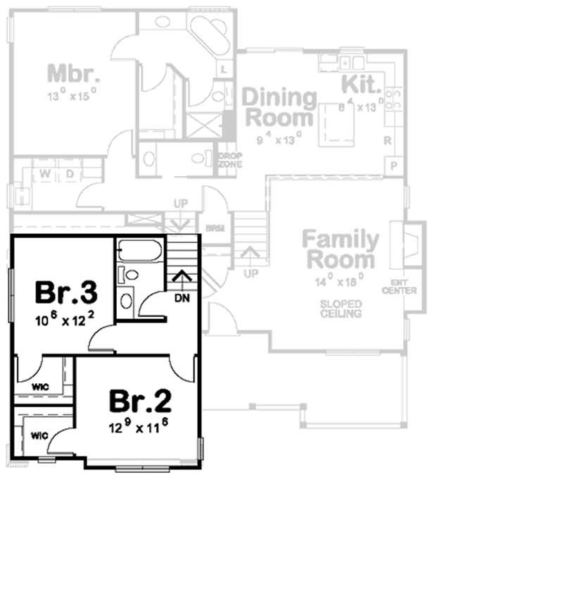Floor Plan Second Story of Small House Plans #120-2139