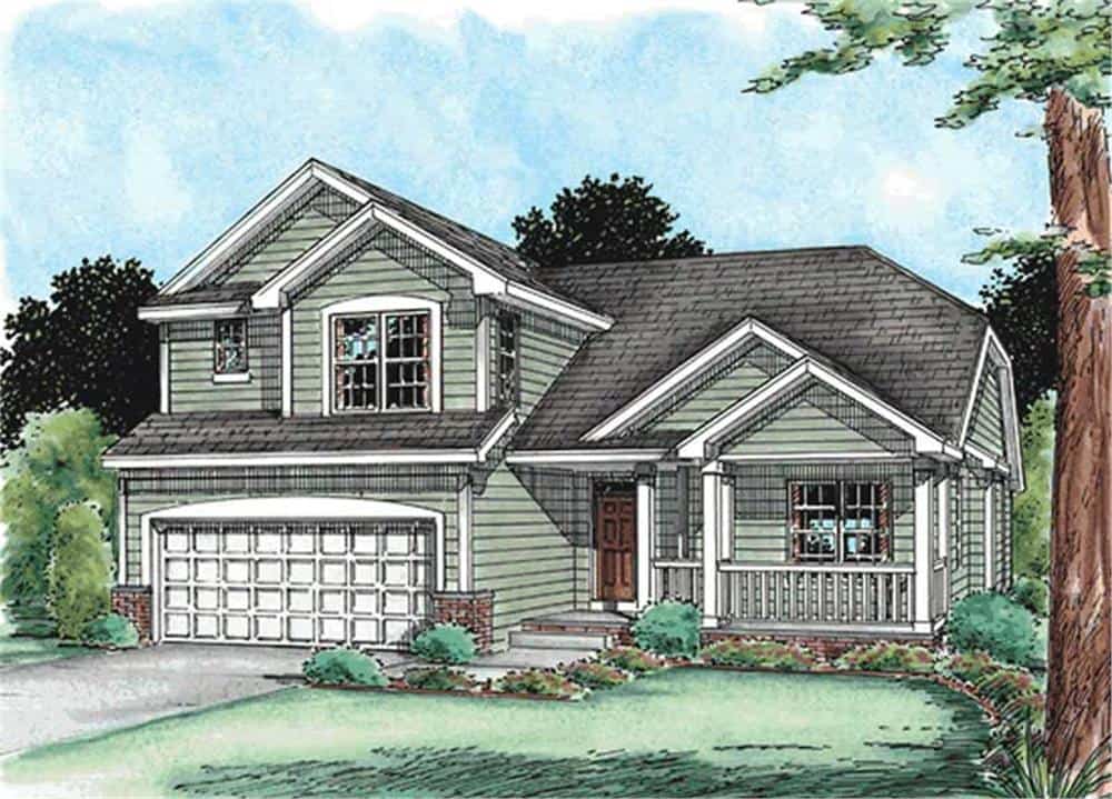 Front View of this 3-Bedroom, 1638 Sq Ft Plan - 120-2139
