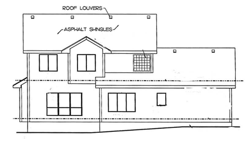 Home Plan Rear Elevation of this 4-Bedroom,2019 Sq Ft Plan -120-2150