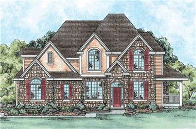 3-Bedroom, 3250 Sq Ft Traditional House Plan - 120-2158 - Front Exterior