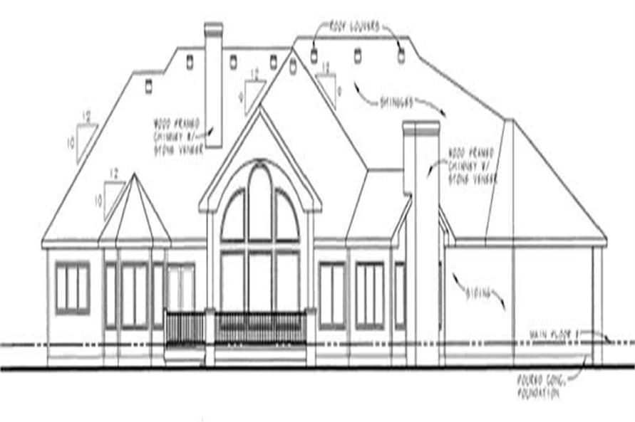 Home Plan Rear Elevation of this 3-Bedroom,2932 Sq Ft Plan -120-2190