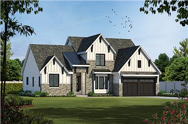 4-Bedroom, 2607 Sq Ft Transitional House - Plan #120-2230 - Front Exterior