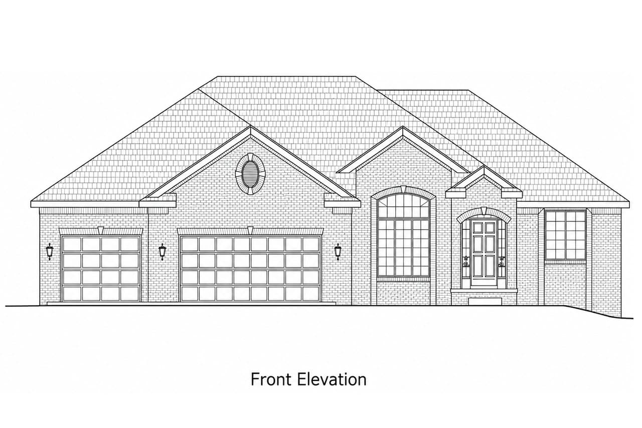Home Plan Front Elevation of this 3-Bedroom,1893 Sq Ft Plan -120-2232
