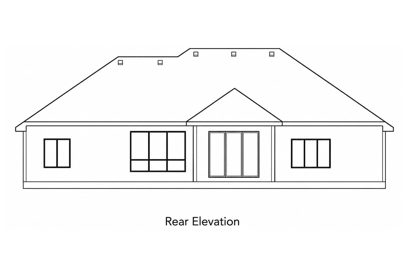 Home Plan Rear Elevation of this 3-Bedroom,1893 Sq Ft Plan -120-2232
