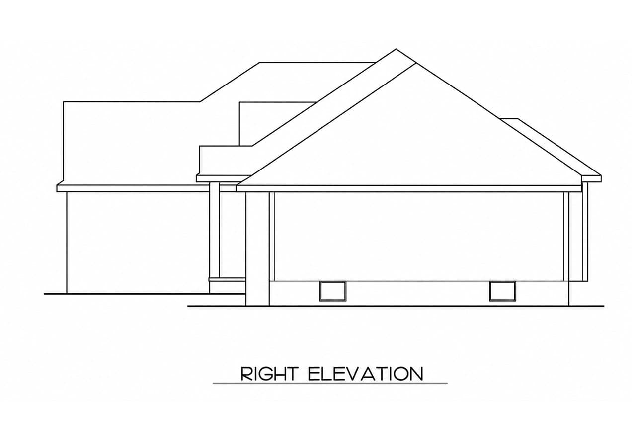 Home Plan Right Elevation of this 3-Bedroom,1893 Sq Ft Plan -120-2232