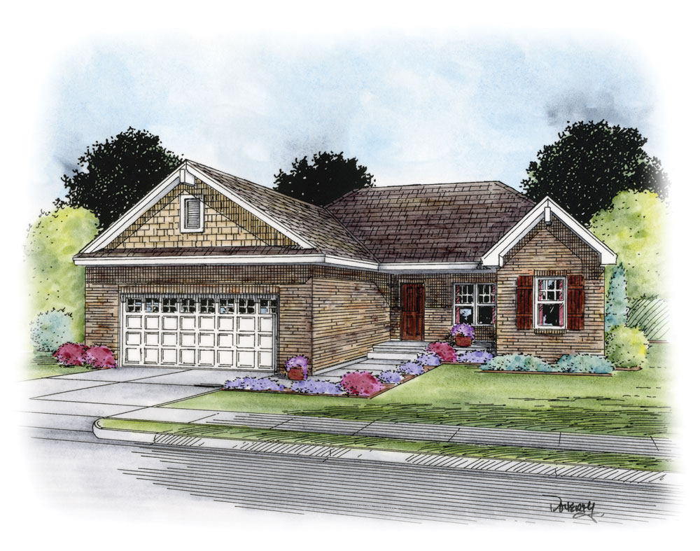 Front Elevation of this Traditional House (#120-2258) at The Plan Collection.