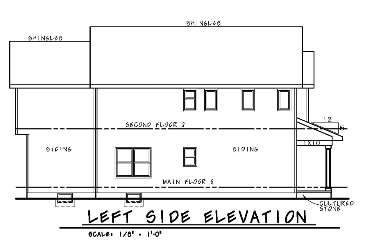 Left Side View of this 3-Bedroom,1905 Sq Ft Plan -120-2261
