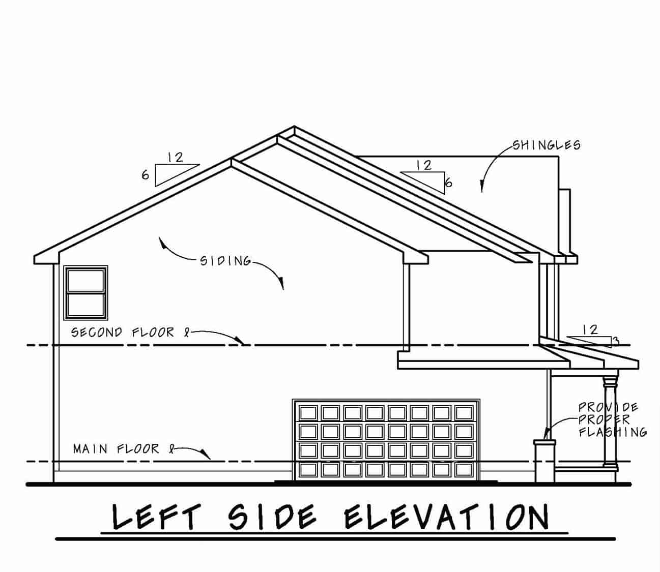 Home Plan Left Elevation of this 5-Bedroom,4498 Sq Ft Plan -120-2272