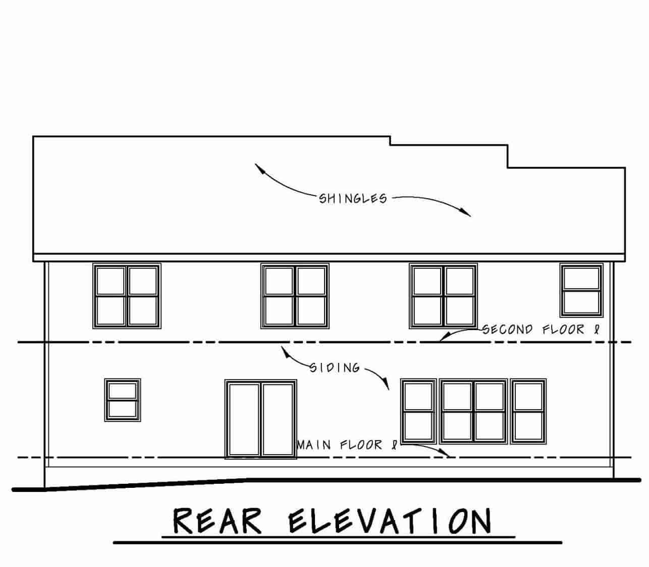 Home Plan Rear Elevation of this 5-Bedroom,4498 Sq Ft Plan -120-2272