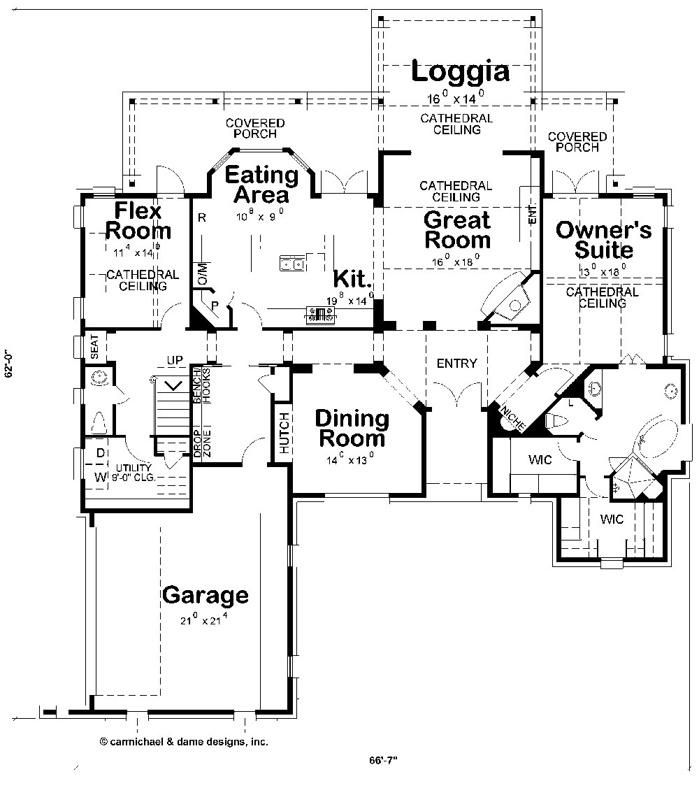 Floor Plan First Story of French Plan #120-2274