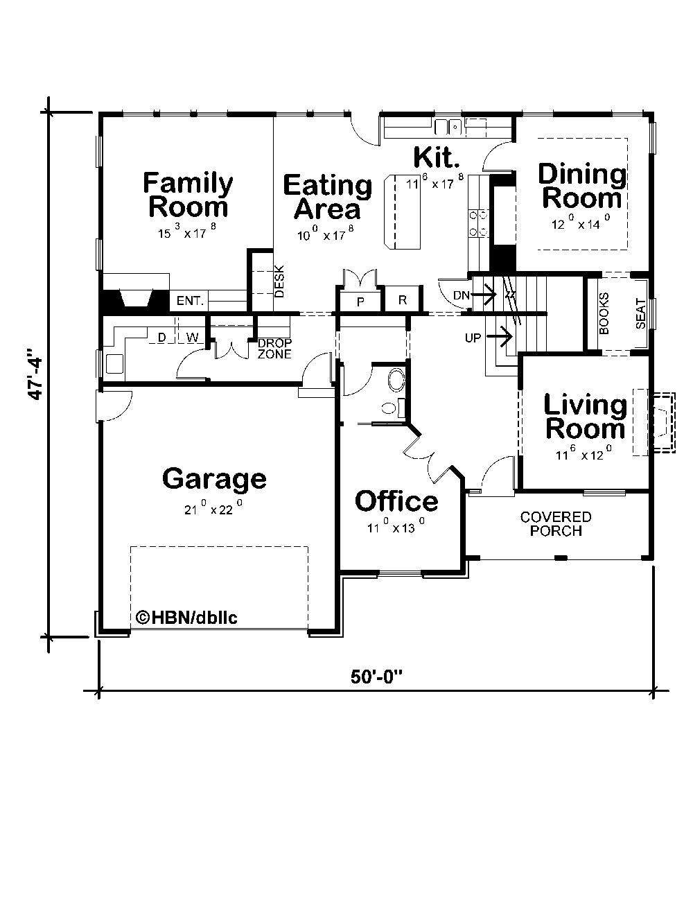 Floor Plan First Story of European Plan #120-2291