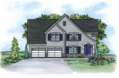 3-Bedroom, 2282 Sq Ft French Home Plan - 120-2298 - Main Exterior