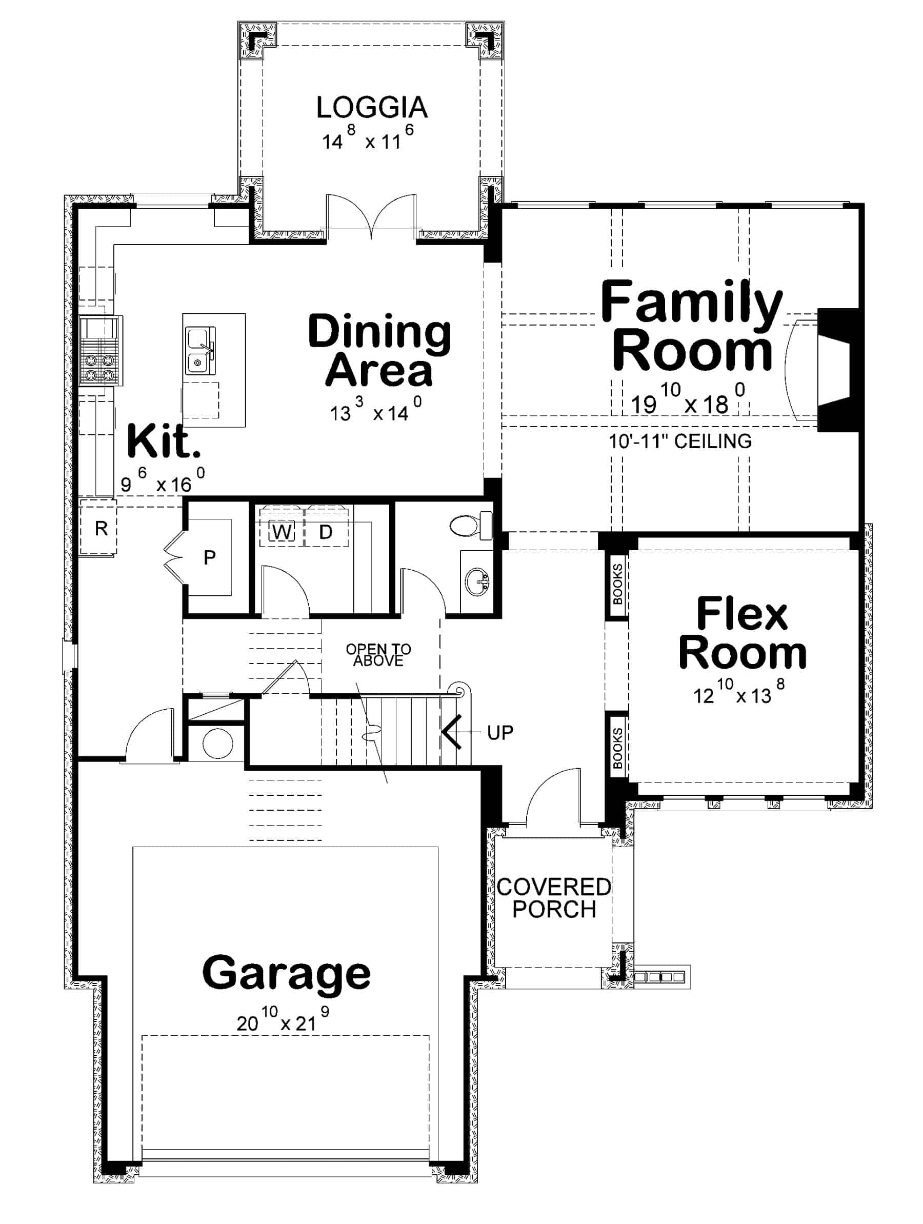 Floor Plan First Story of European Plan #120-2303