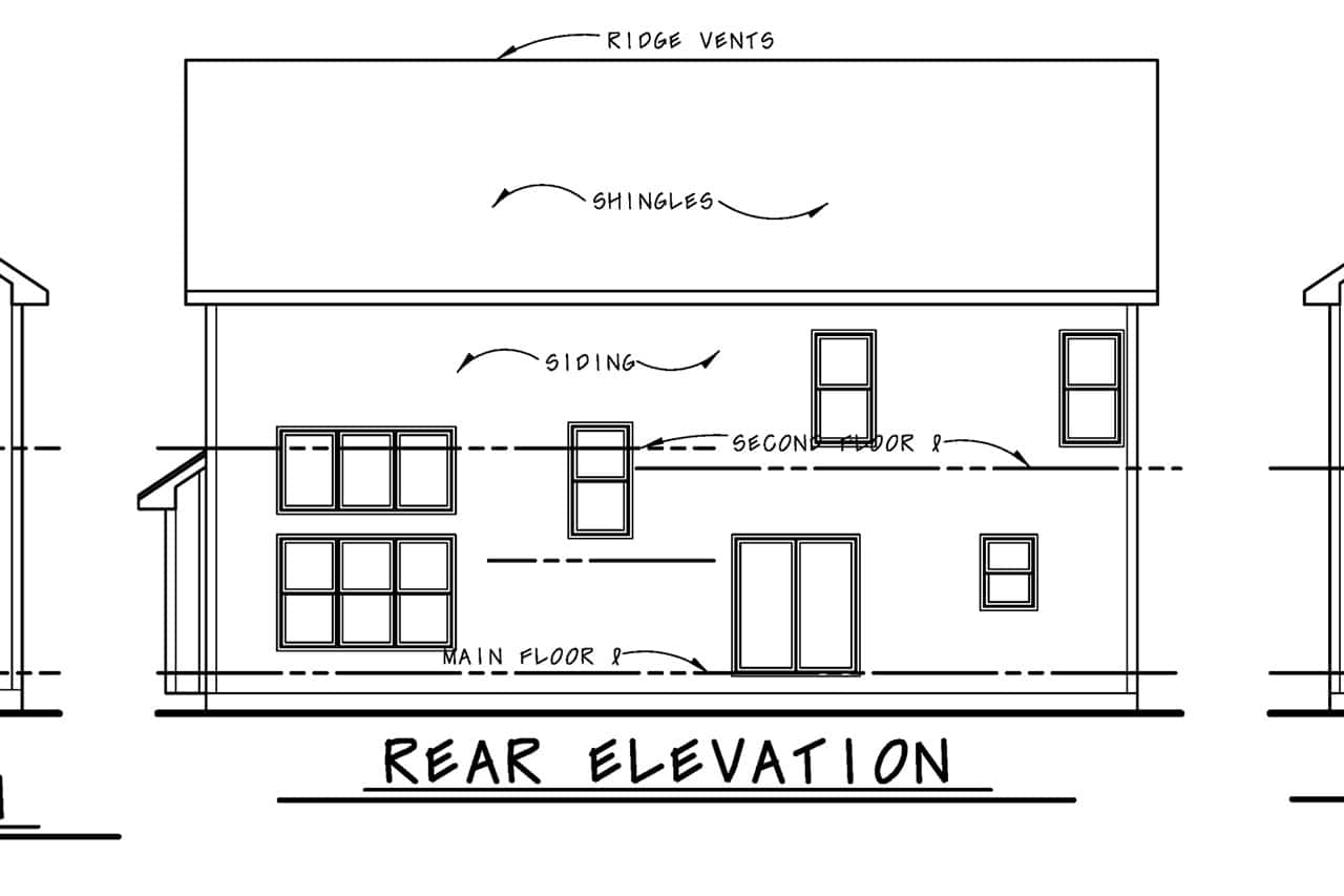 Home Plan Rear Elevation of this 4-Bedroom,2498 Sq Ft Plan -120-2304