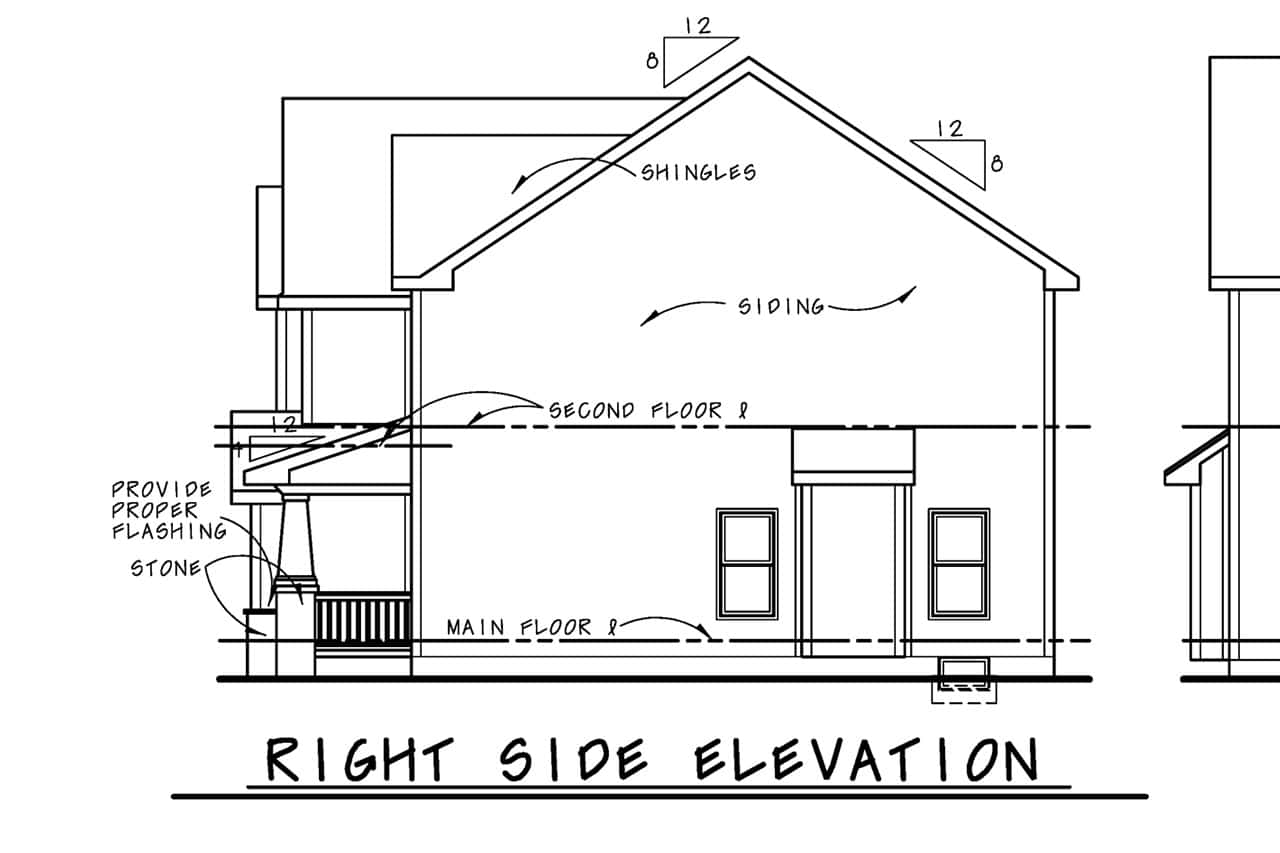 Home Plan Right Elevation of this 4-Bedroom,2498 Sq Ft Plan -120-2304
