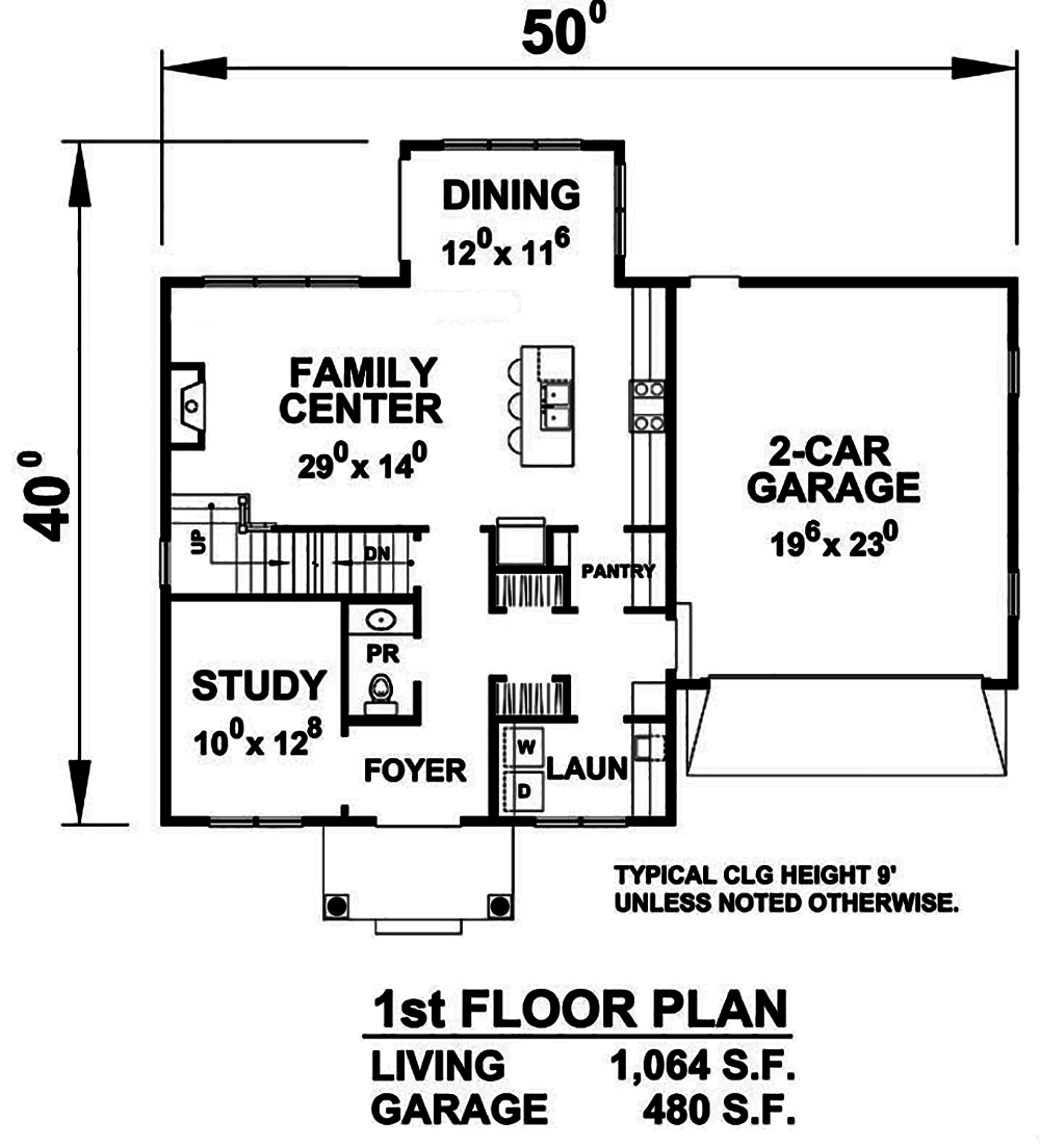 Floor Plan First Story of Craftsman Plan #120-2462