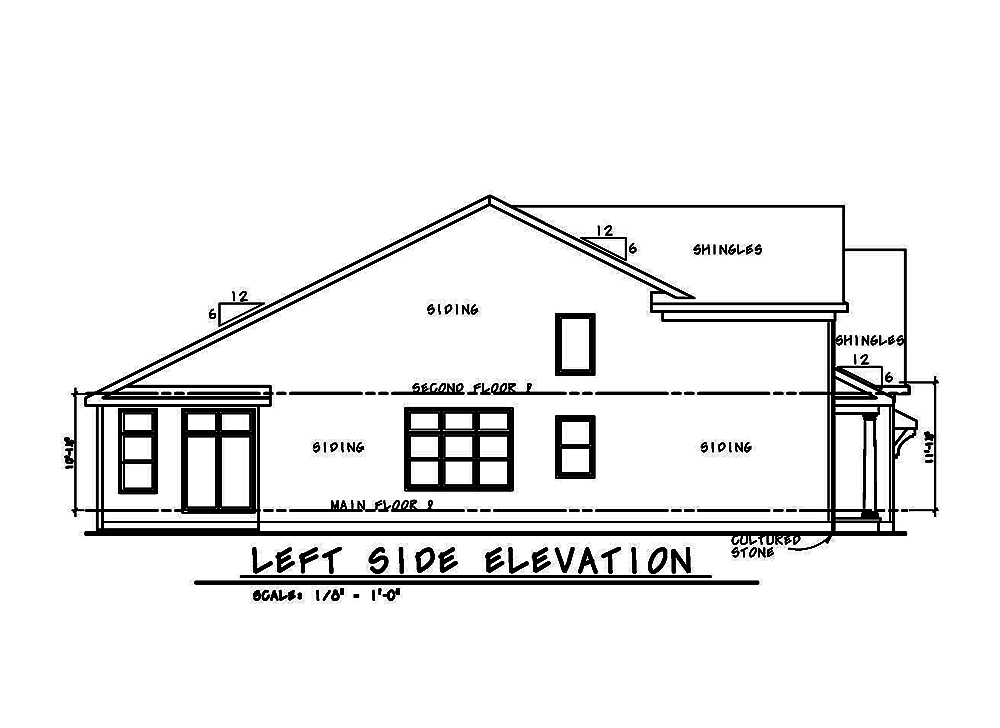 Home Plan Left Elevation of this 2-Bedroom,2528 Sq Ft Plan -120-2467