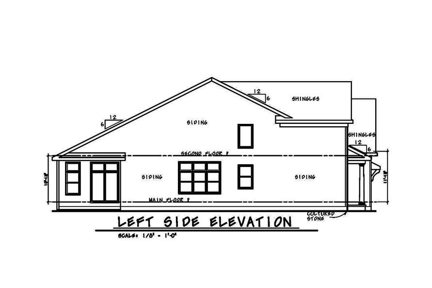 120-2467: Home Plan Left Elevation