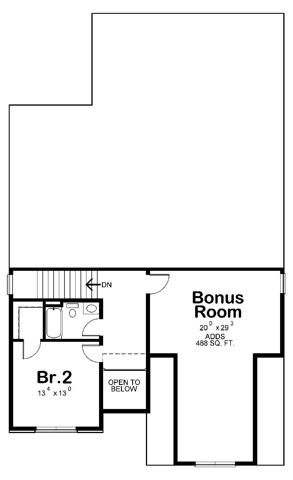Floor Plan Second Story of Craftsman Plan #120-2467