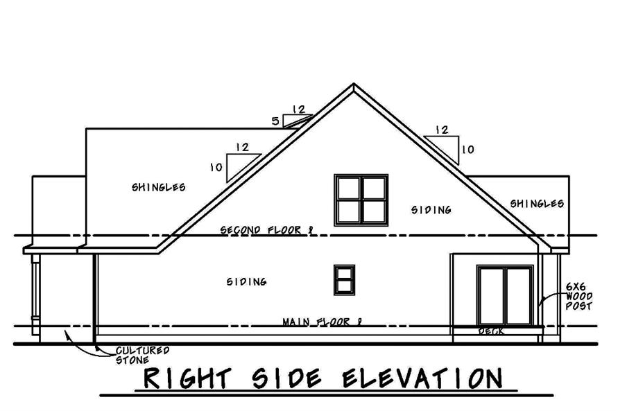 Home Plan Right Elevation of this 4-Bedroom,2794 Sq Ft Plan -120-2480