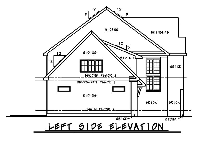 120-2481: Home Plan Left Elevation