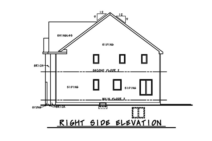 Home Plan Right Elevation of this 4-Bedroom,2708 Sq Ft Plan -120-2481
