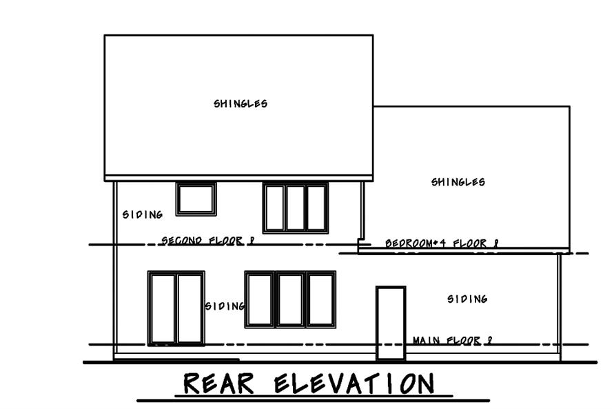 120-2481: Home Plan Rear Elevation