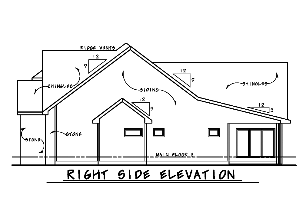 Home Plan Right Elevation of this 3-Bedroom,2359 Sq Ft Plan -120-2485