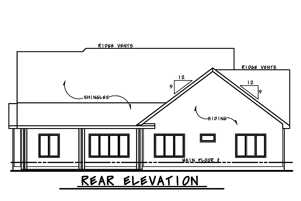 Home Plan Rear Elevation of this 3-Bedroom,2359 Sq Ft Plan -120-2485