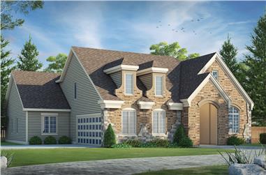 3-Bedroom, 2359 Sq Ft French House Plan - 120-2485 - Front Exterior
