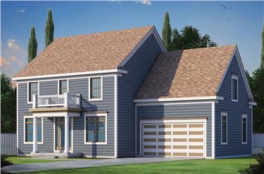 3-Bedroom, 2050 Sq Ft Colonial House Plan - 120-2487 - Front Exterior