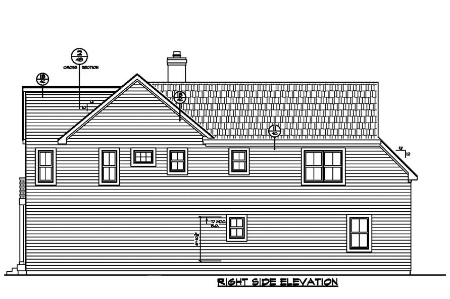 Home Plan Right Elevation of this 4-Bedroom,2516 Sq Ft Plan -120-2488