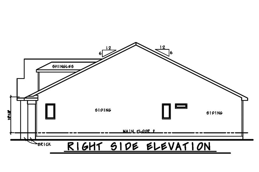 Home Plan Right Elevation of this 2-Bedroom,1742 Sq Ft Plan -120-2493